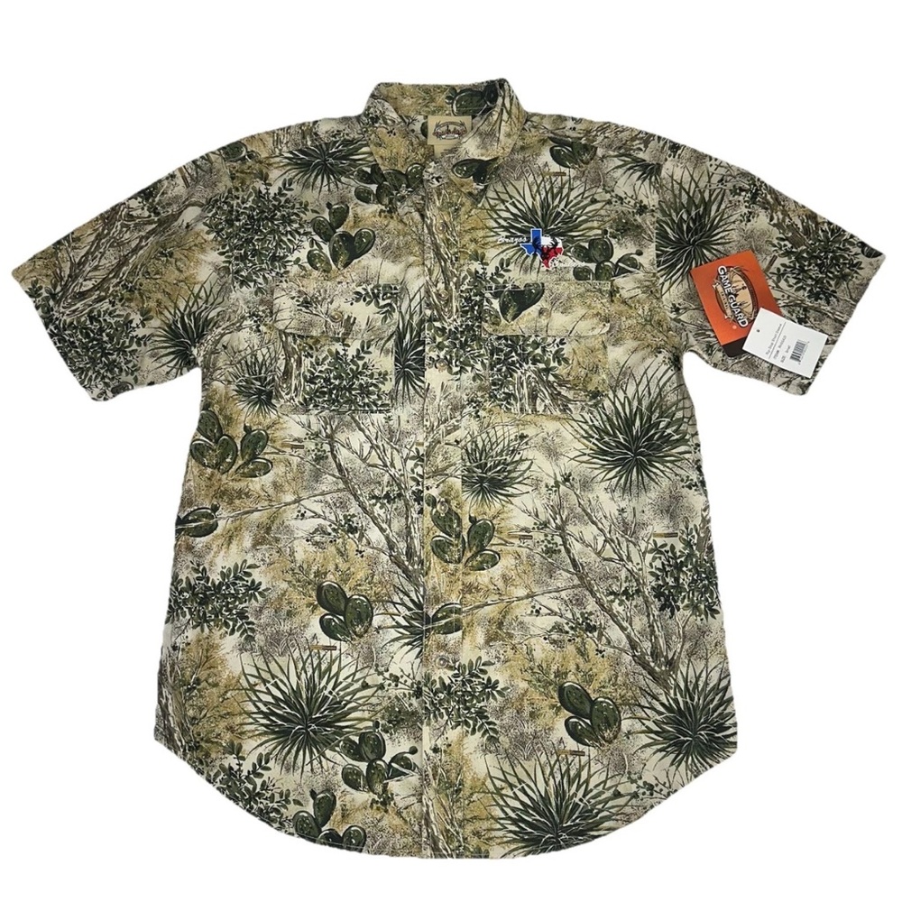 New Game Guard Shirt  Desert Camo Button Up Short Sleeve Brazos Cookers Size S
